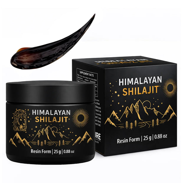 Opure Shilajit glass jar and steel spoon